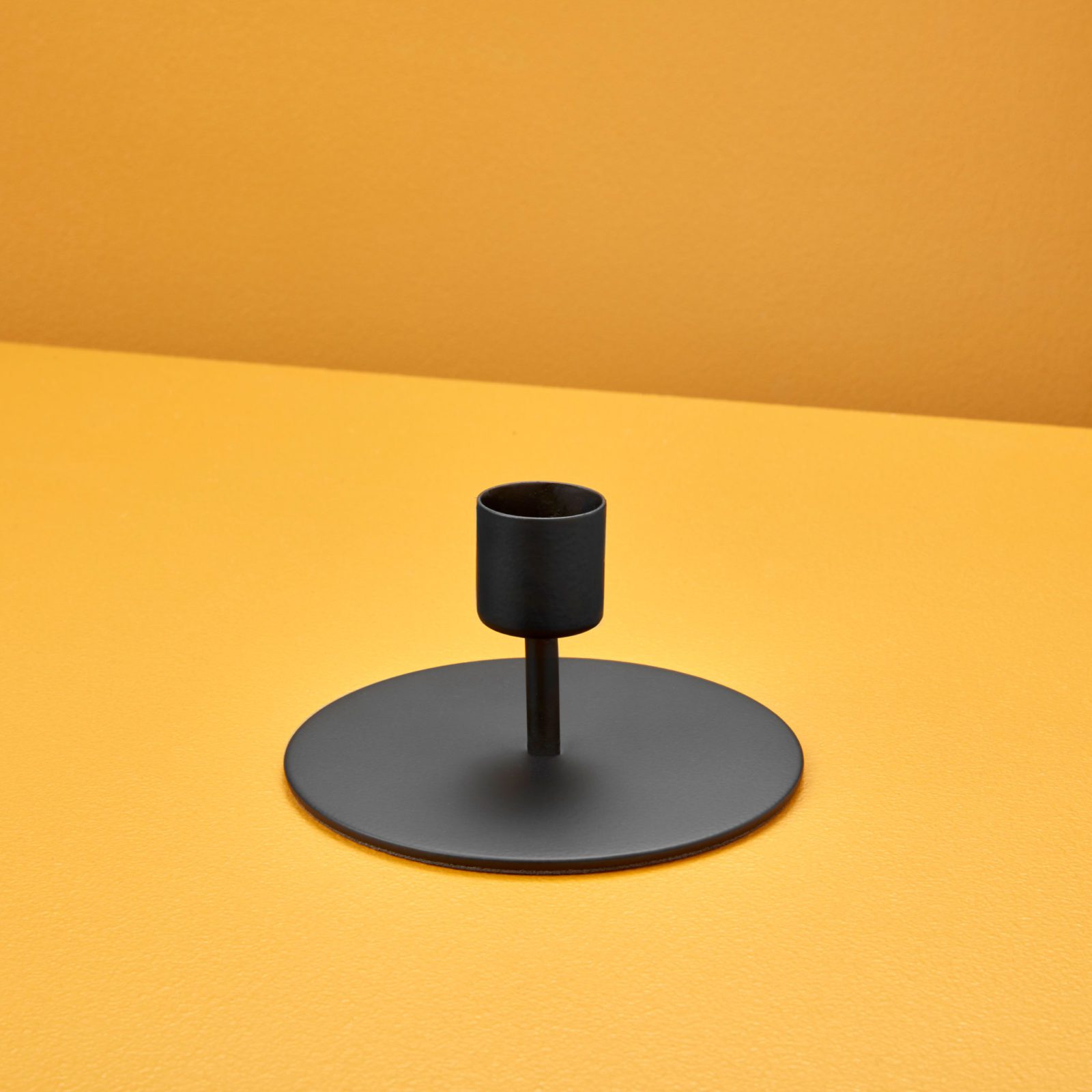 Black Taper Candle Holder, Short Dunvara Design