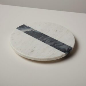 White & Grey Marble Round Board, Large