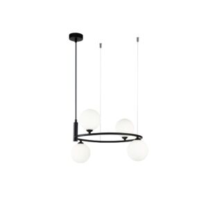 Ring 4 bulbs Black Pendant Lamp