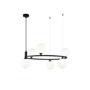 Ring 6 bulbs Black Pendant Lamp