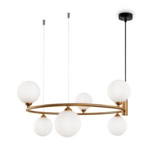 Ring 6 bulbs Brass Pendant Lamp
