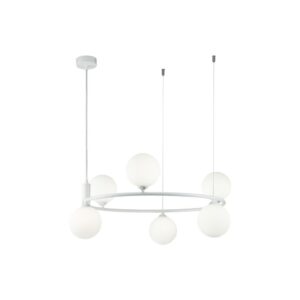 Ring 6 bulbs White Pendant Lamp