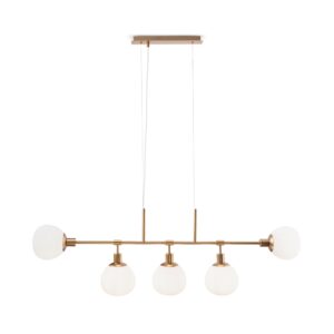 Erich 5 Bulbs Brass Pendant Lamp