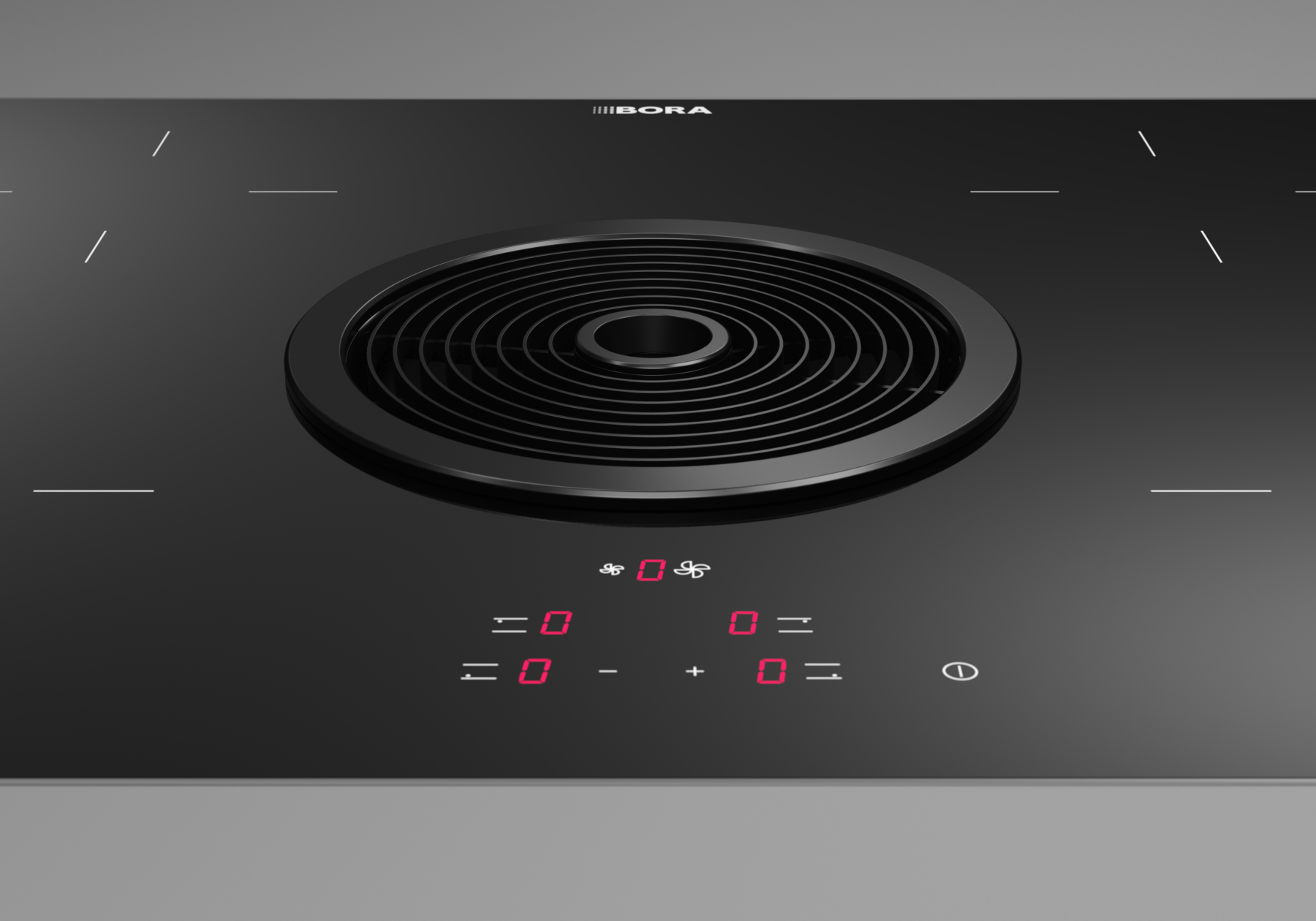 BORA-basic-hob-controls BORA Basic venting induction hob with integrated cooktop extractor