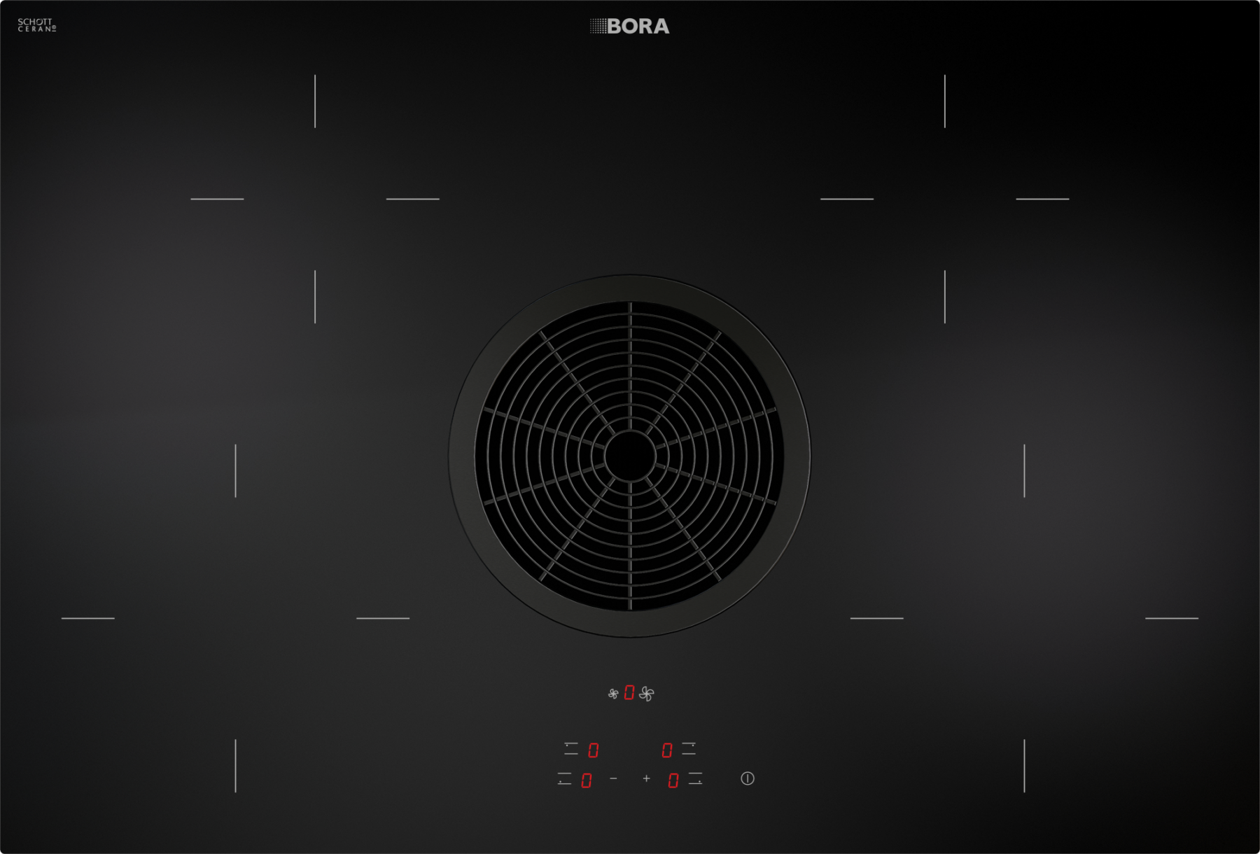 BORA_Basic_BHA_BHU_Cooktop_Topshot BORA Basic venting induction hob with integrated cooktop extractor
