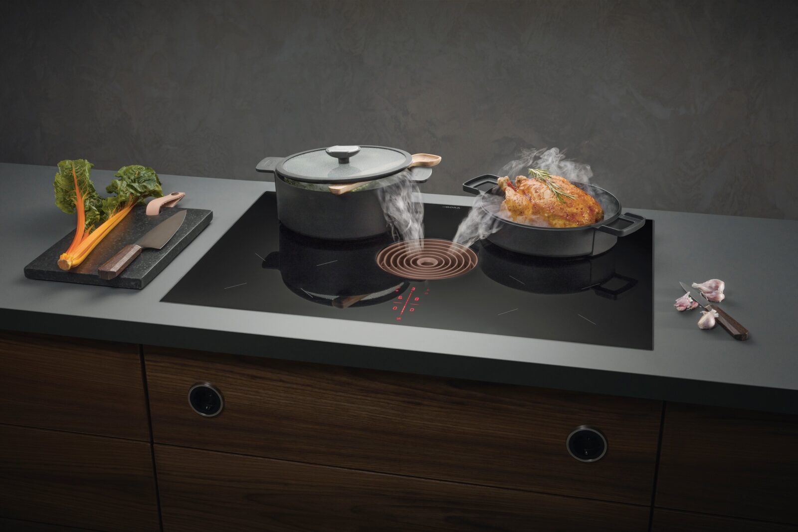BORA Pure Hob With Built in Extractor Dunvara Kitchen Interior Design