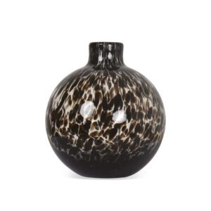 Alan Black Leopard Round Vase
