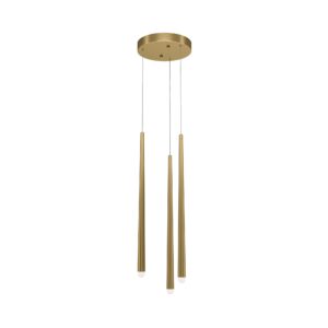 Cascade 3 Bulb Brass Pendant Lamp
