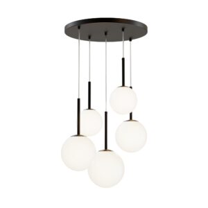 Basic 5 Blub Blacck Pendant Light