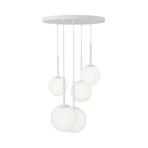 Basic 5 Blub White Pendant Light