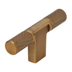Knurled Antique Brass T