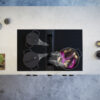 BORA_Professional_Rough_PKAS3FIABR_Topshot BORA Professional 3.0 downdraft hob with integrated cooktop extractor and sleek black glass surface