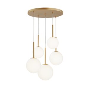 Basic 5 Bulb Gold Pendant Light