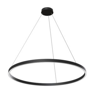 Rim Black Round Chandelier Large