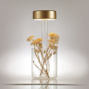 AI Gold Collaboration with Glass Base Battery Lamp