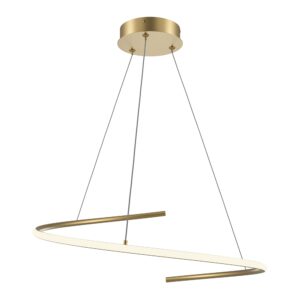 curve gold pendant light