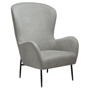 GLAM Lounge Chair – Pebble Earth Bouclé with Black Metal Legs