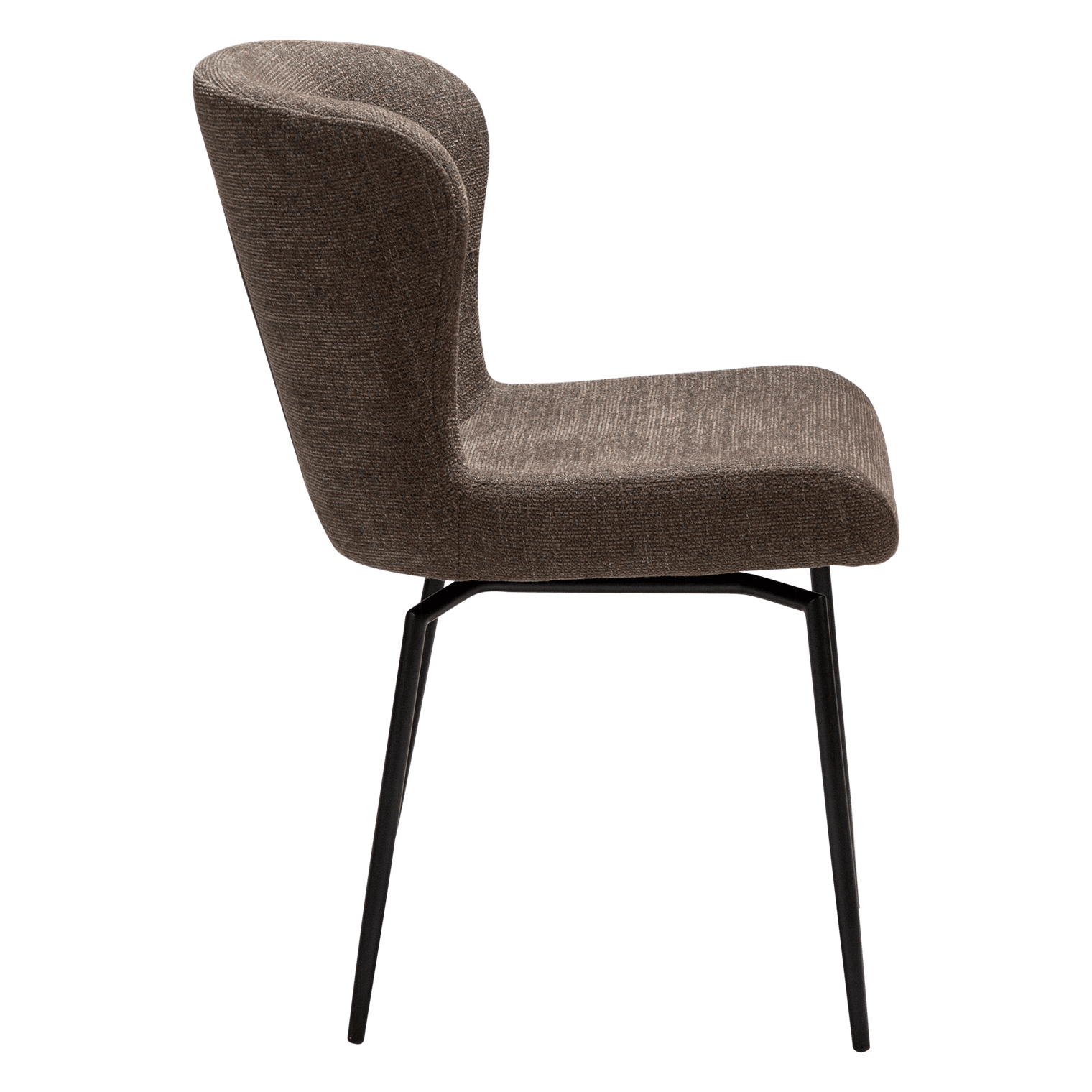 Glam Chair Major Brown Black Swivel Legs side view