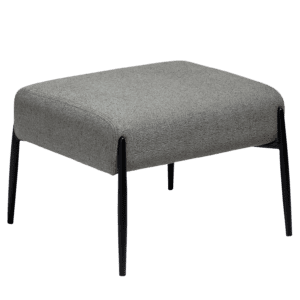 GLAM Footstool - Pebble Earth Black Metal Legs