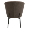 Orbit dining chair upholstered in Major Brown fabric with black metal legs, featuring a curved backrest and contemporary design for modern dining spaces.