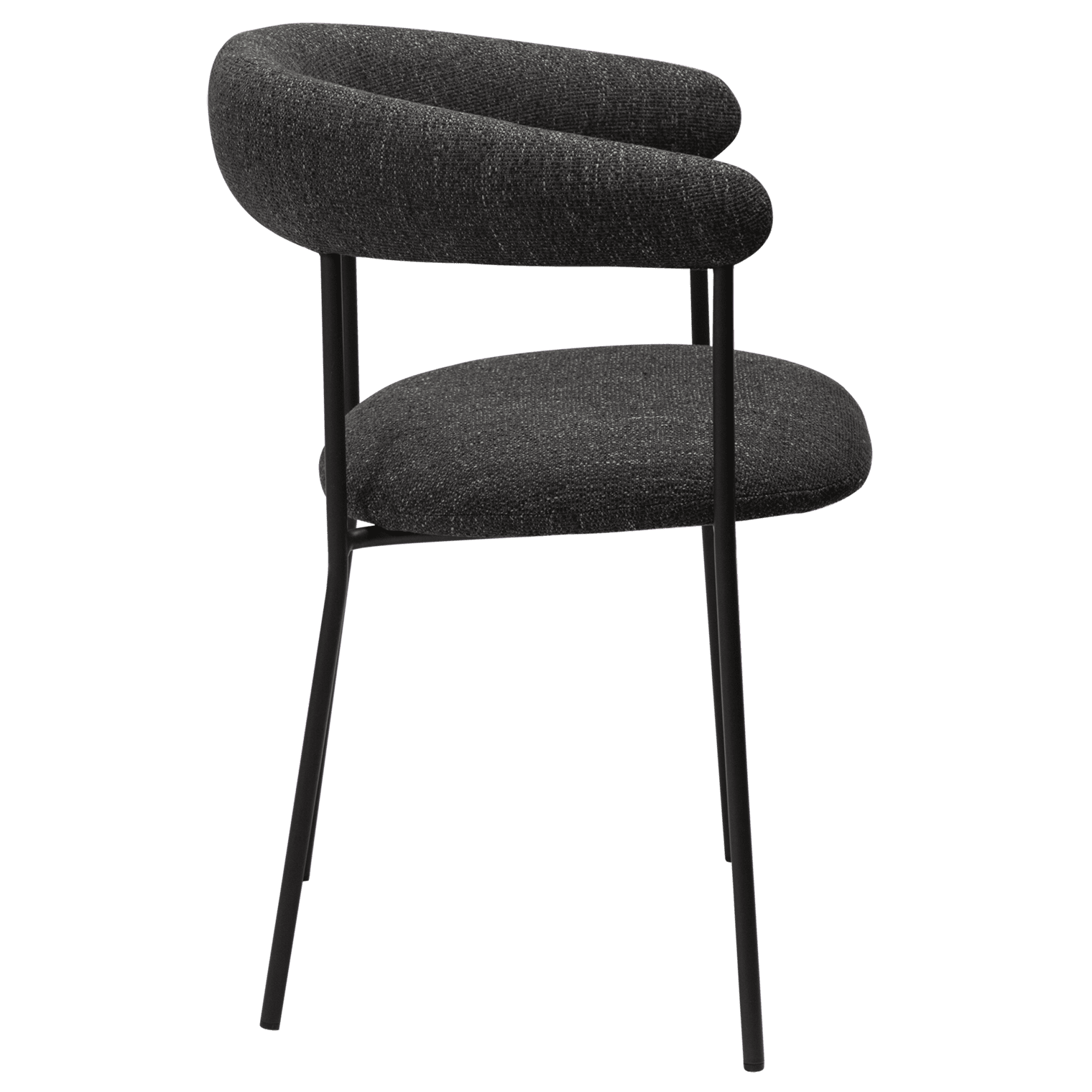 plenti-armchair-raven-black-boucle-fabric-with-black-metal-legs-100350100-03-profile