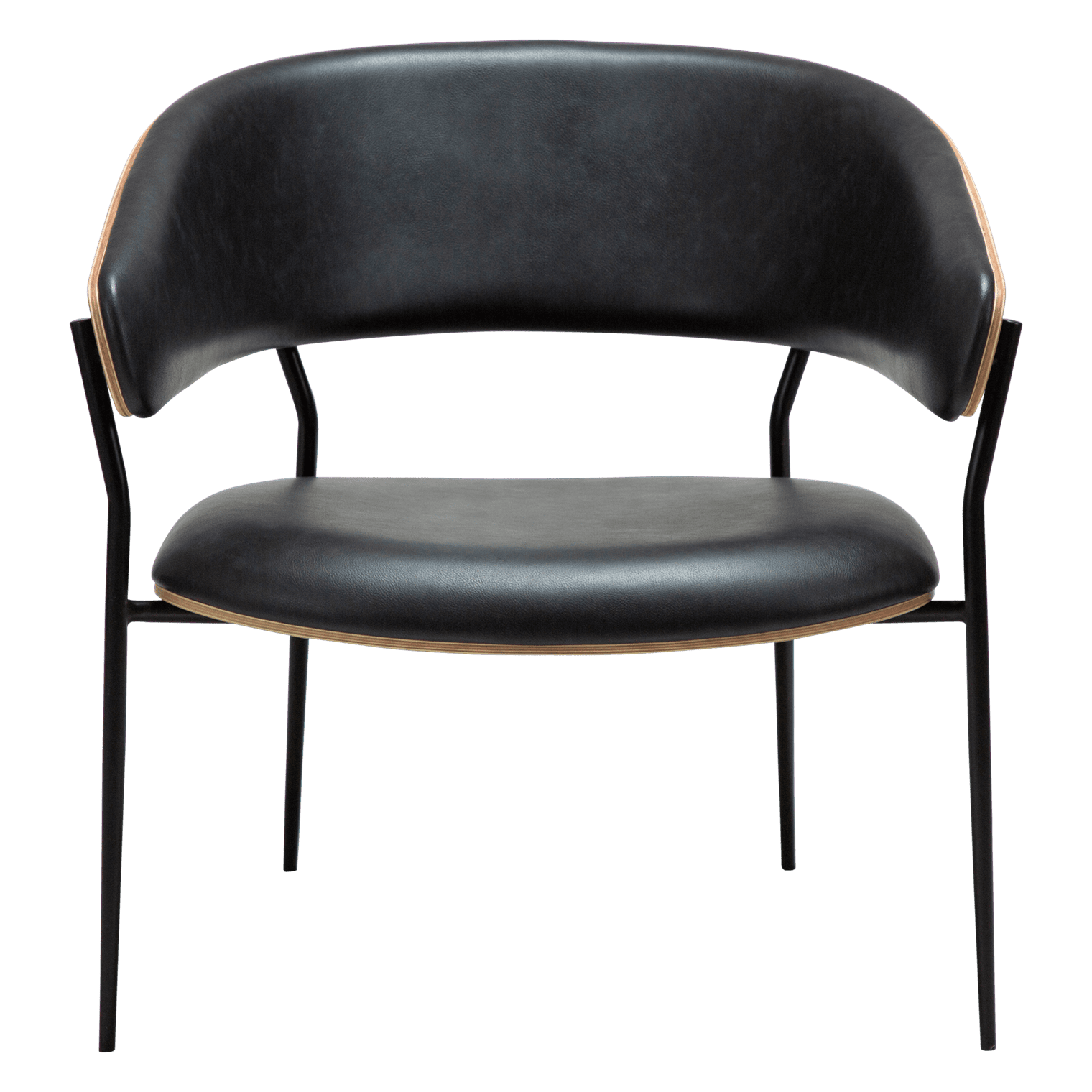 crib-lounge-chair-raven-black-faux-leather-w-whitewashed-oak-veneer-w-black-metal-legs_700200690-02-front