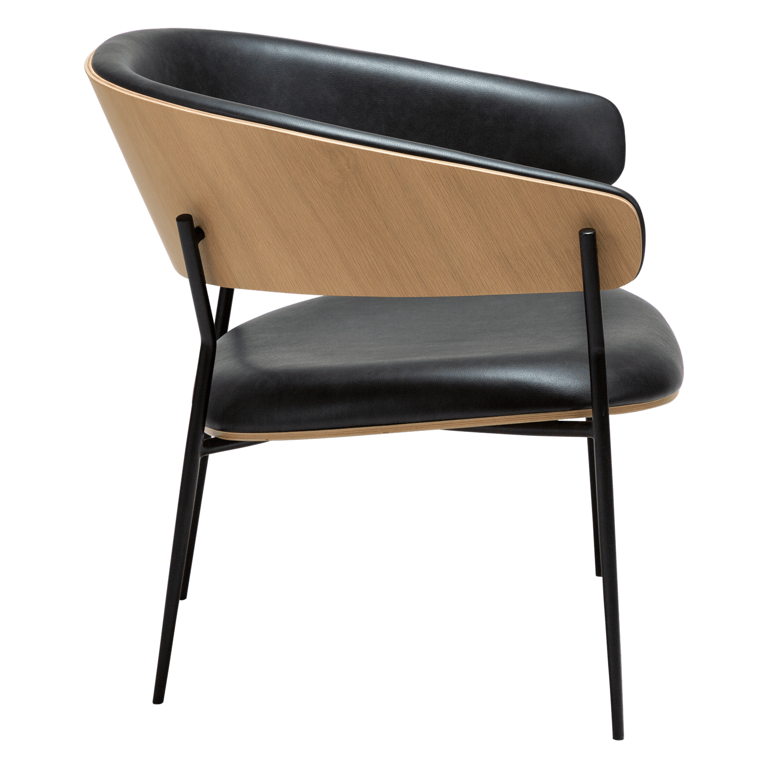 crib-lounge-chair-raven-black-faux-leather-w-whitewashed-oak-veneer-w-black-metal-legs_700200690-03-profile