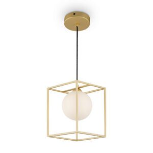 Modern Gold Cube Pendant Light