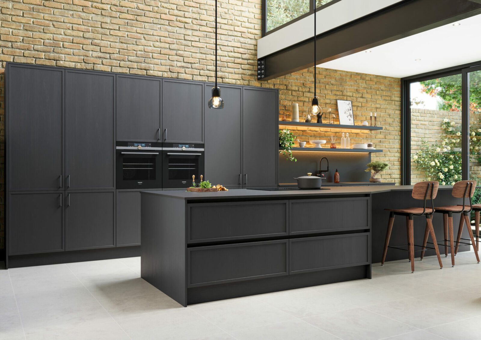 bespoke black modern shaker Kitchen design