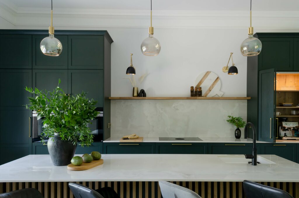 Bespoke green kitchen in Tipperary designed for modern family living