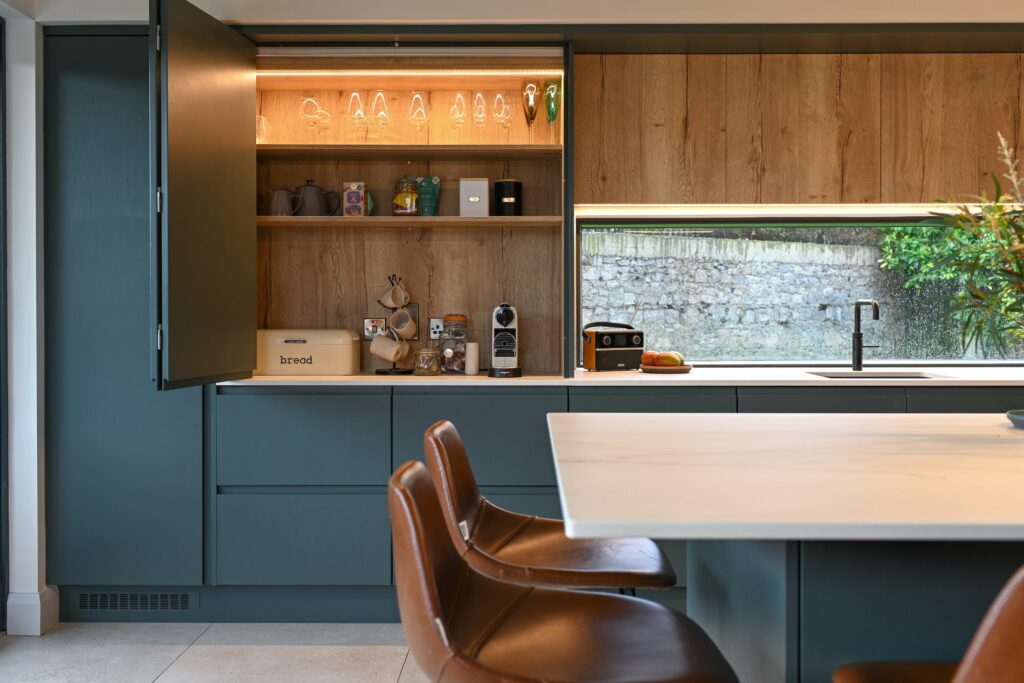 Green Kitchen storage idea in Tipperary