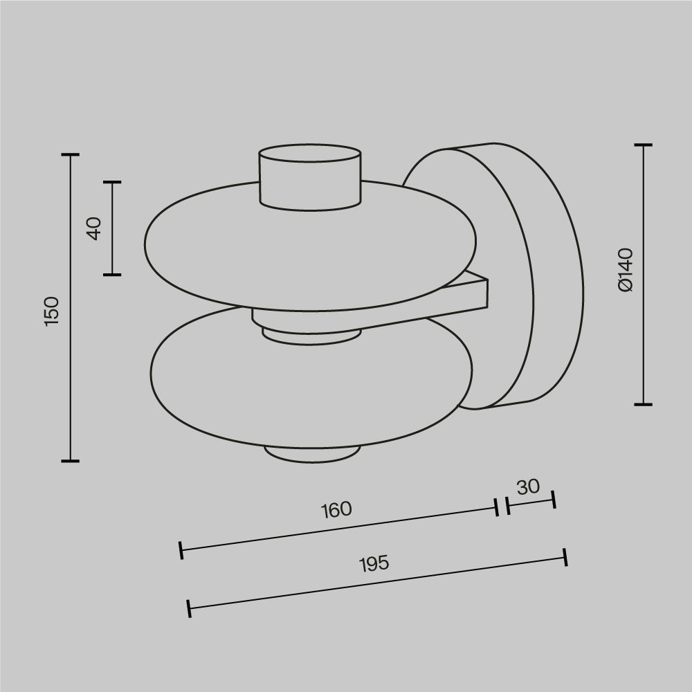 Nuvem Wall Light Measurements