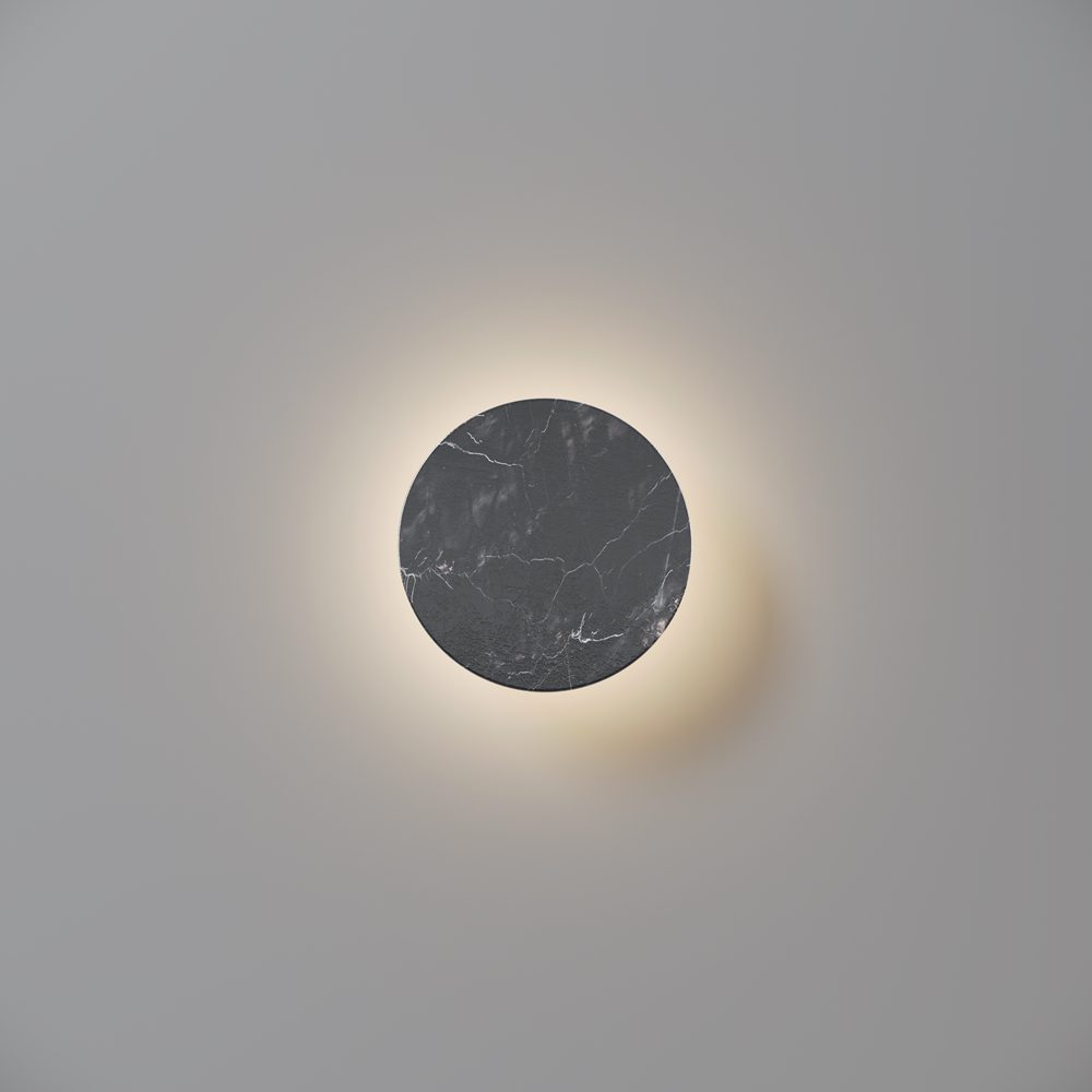 basic-black-wall-light-round-close Basic wood wall light round modern LED wall light