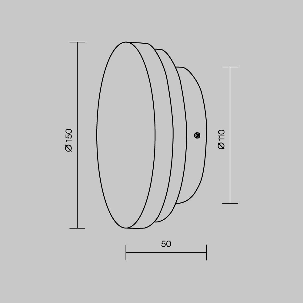 basic-black-wall-light-round-dimensions Basic wood wall light round modern LED wall light