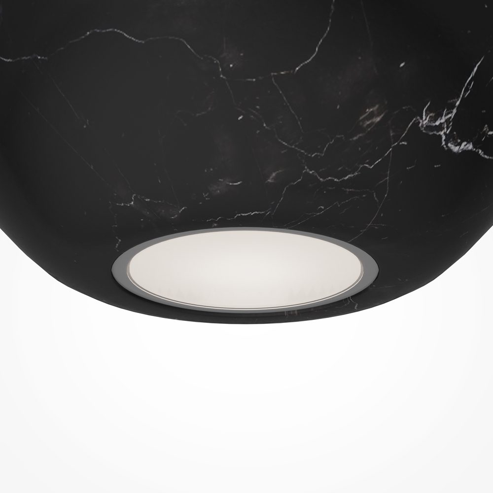 basic-marble-pendant-light-black-close black marble pendant light with round stone shade and black ceiling fitting, modern lighting