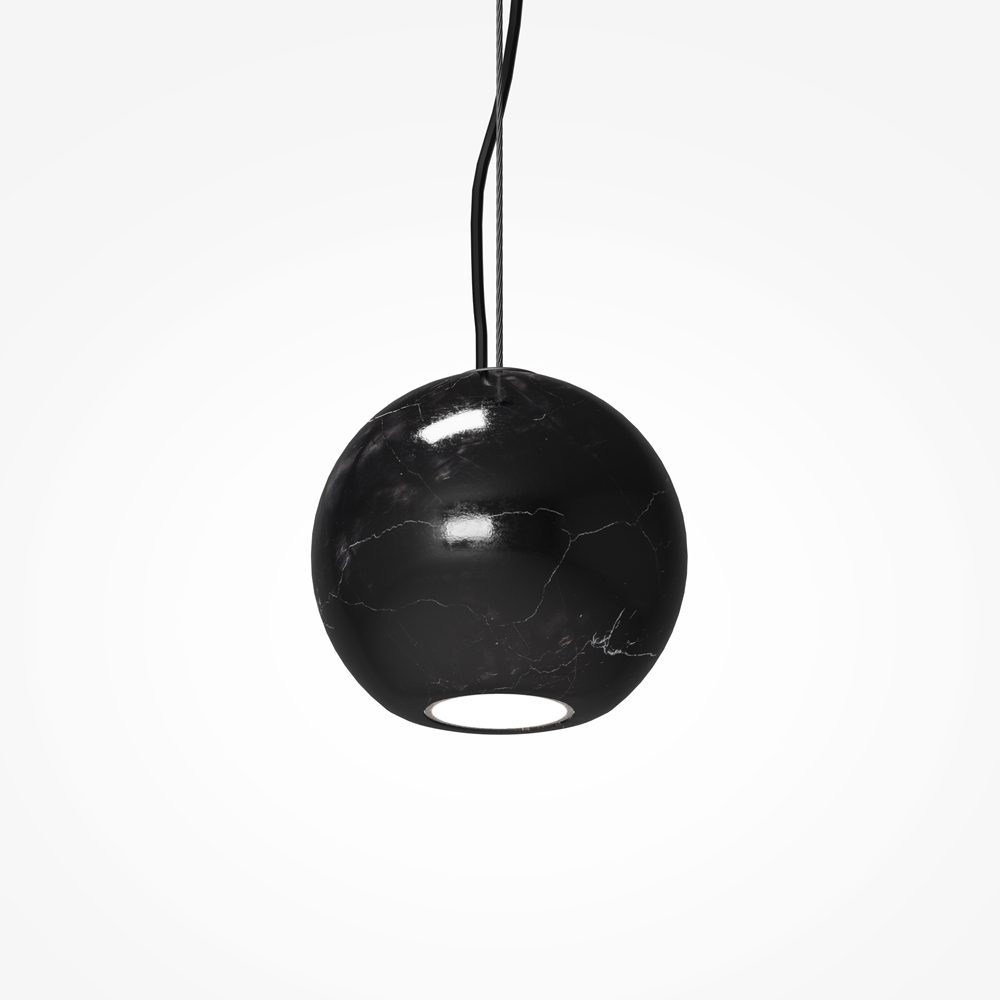 basic-marble-pendant-light-black-head black marble pendant light with round stone shade and black ceiling fitting, modern lighting