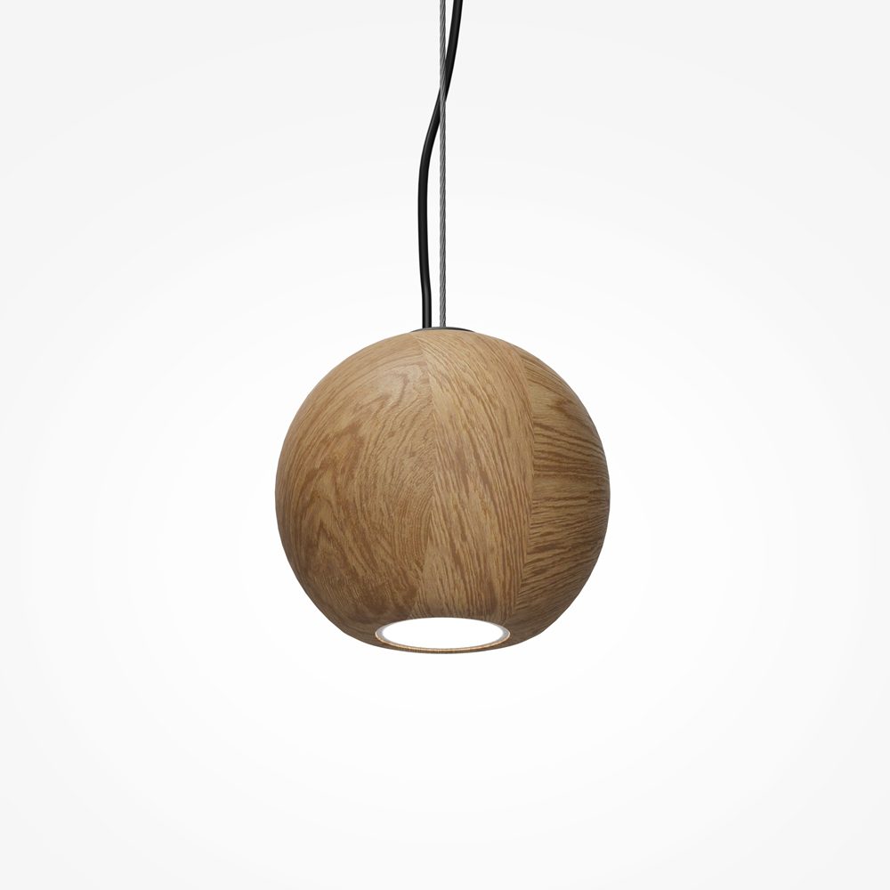 basic-wood-pendant-light-head,jpg wood pendant light with natural oak sphere shade and black ceiling fitting, modern lighting