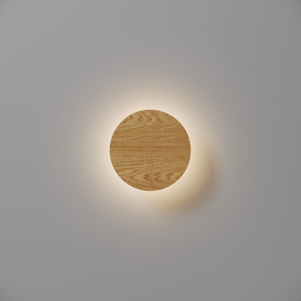 Basic wood wall light round modern LED wall light