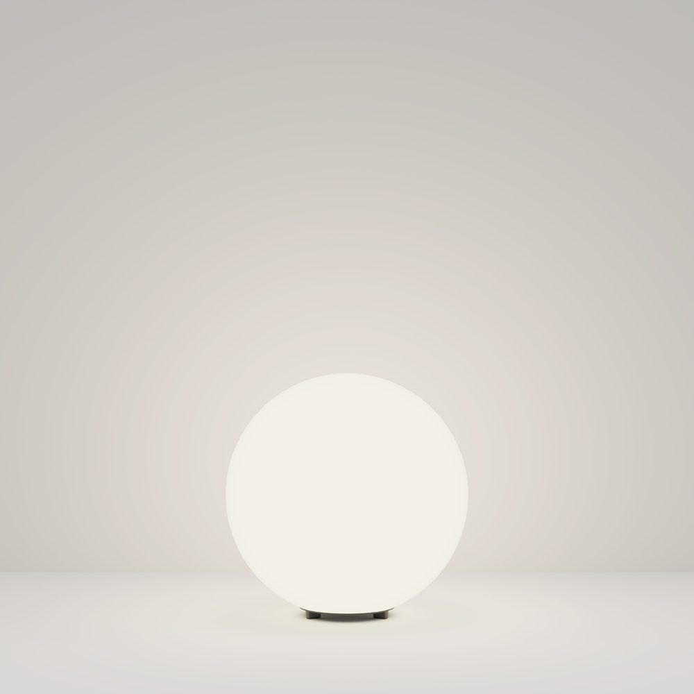 outdoor globe light with white diffuser, modern garden ball light for pathway and patio