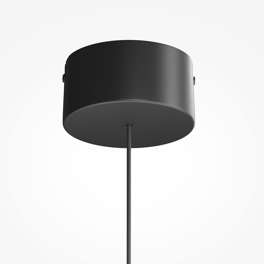 Float smoked glass pendant light in black, modern ceiling light with soft warm LED glow