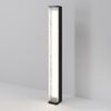 modern outdoor bollard light with textured diffuser and black frame, garden pathway lighting