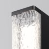 modern outdoor bollard light with textured diffuser and black frame, garden pathway lighting