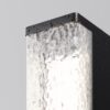 modern outdoor bollard light with textured diffuser and black frame, garden pathway lighting