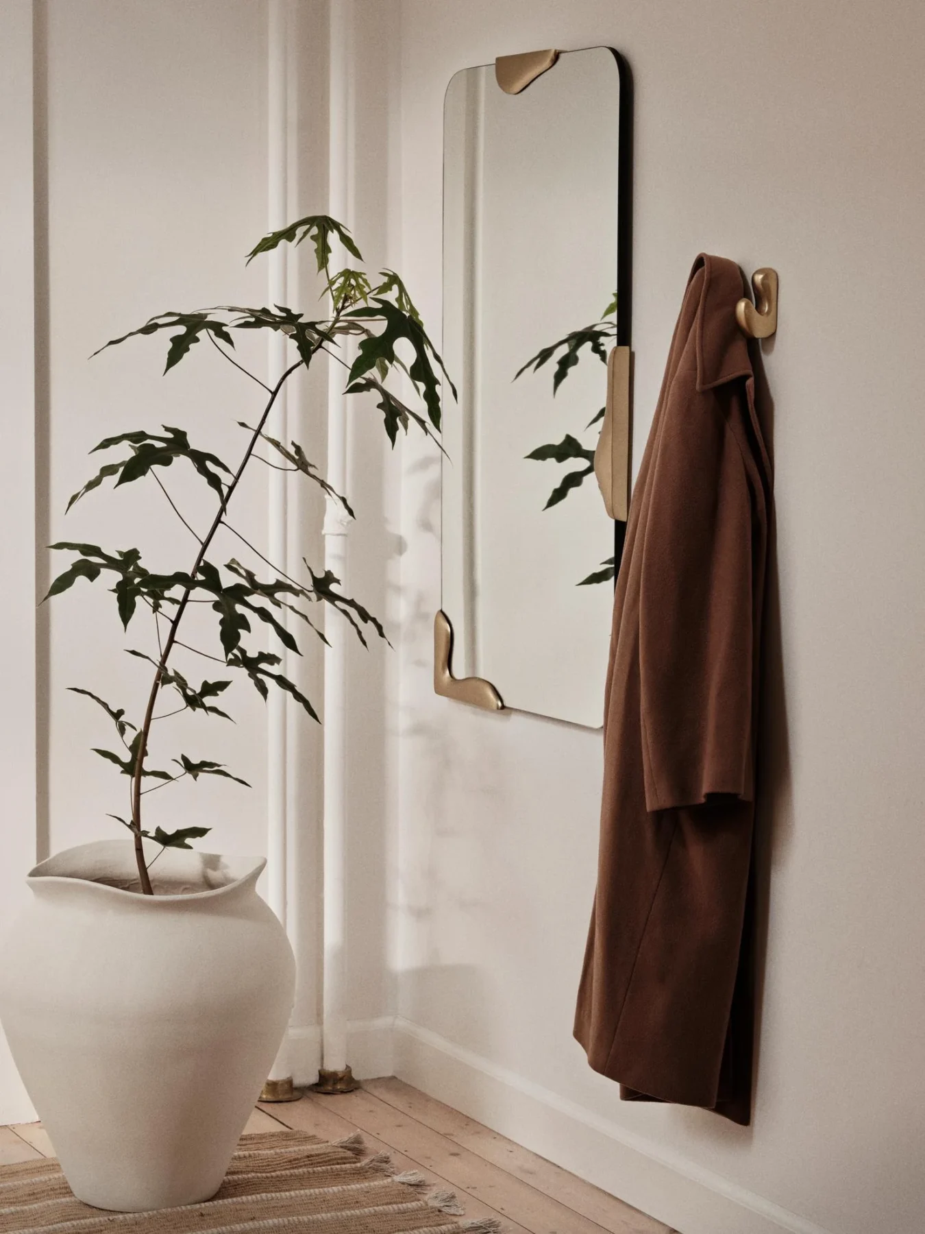 The XL Florentina White Floor Vase in a house