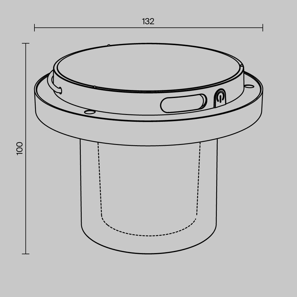 portable outdoor table lamp with glass shade and warm LED light, modern ambient lighting