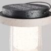 portable outdoor table lamp with glass shade and warm LED light, modern ambient lighting
