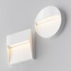 white outdoor stair light with downward glow, modern step light for pathway and steps