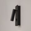 black adjustable wall reading light with USB port, modern bedside spotlight