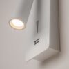 white adjustable wall reading light with USB port, modern bedside spotlight