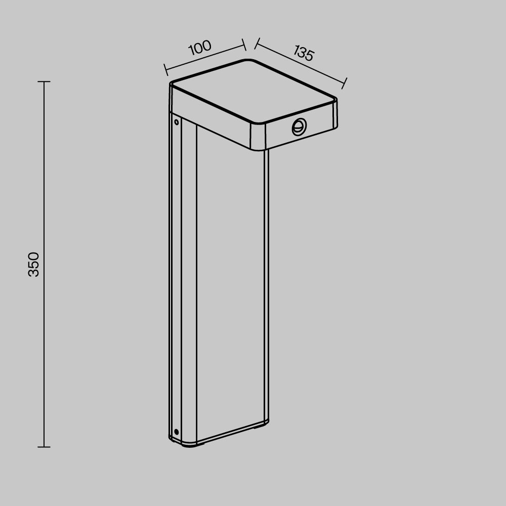 solar outdoor bollard light with wood effect finish and black top, modern garden pathway lighting